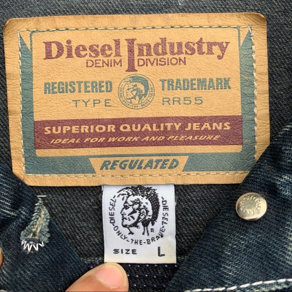 *Perfect Condition* Vintage Diesel Stars Series Denim Jacket size L - Picture 7 of 8